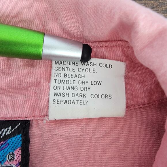 Ranch and Town Western Pearl Snap Pink Top Women M 100% Cotton Cowgirl Rodeo VTG - Picture 9 of 9